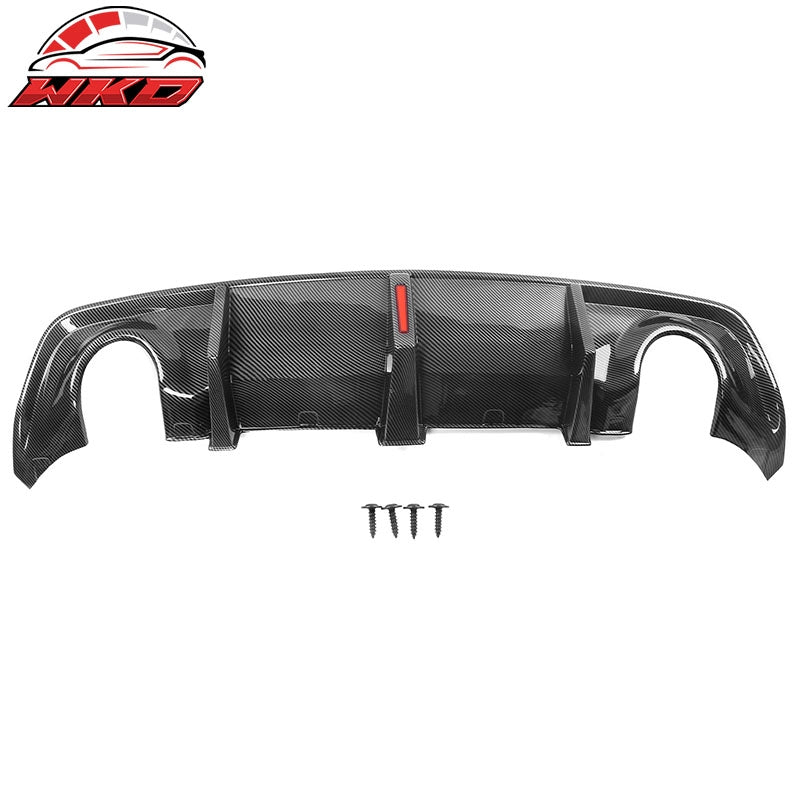 Fits 20-23 Dodge Charger Widebody IKON Rear Diffuser W/LED PP Carbon Fiber Print
