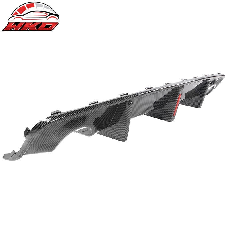 Fits 20-23 Dodge Charger Widebody IKON Rear Diffuser W/LED PP Carbon Fiber Print