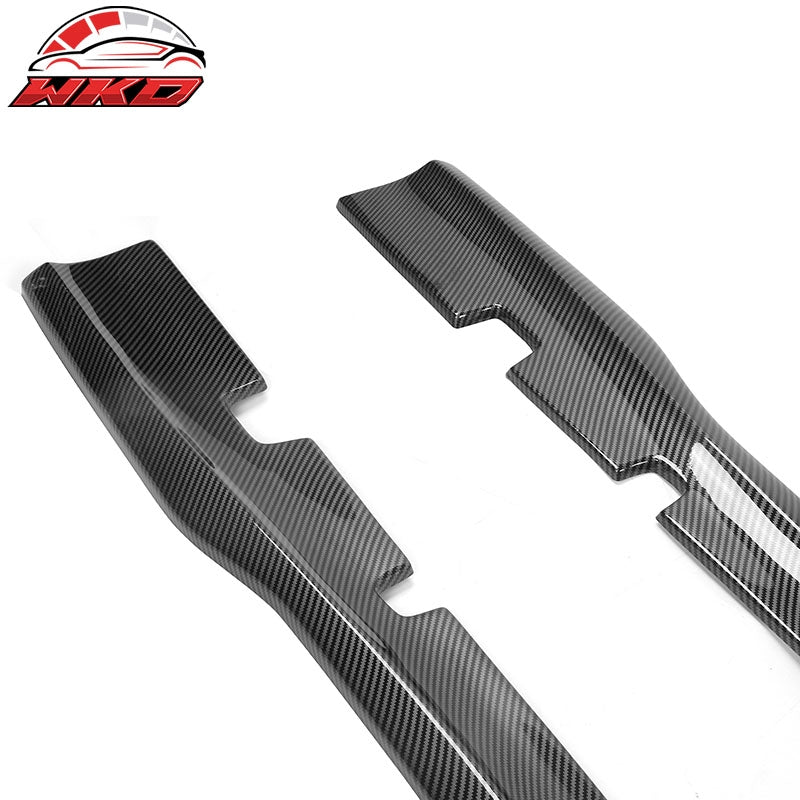 Fits 20-23 Charger SRT Widebody PP Side Skirts Diffuser Lips Carbon Fiber Print