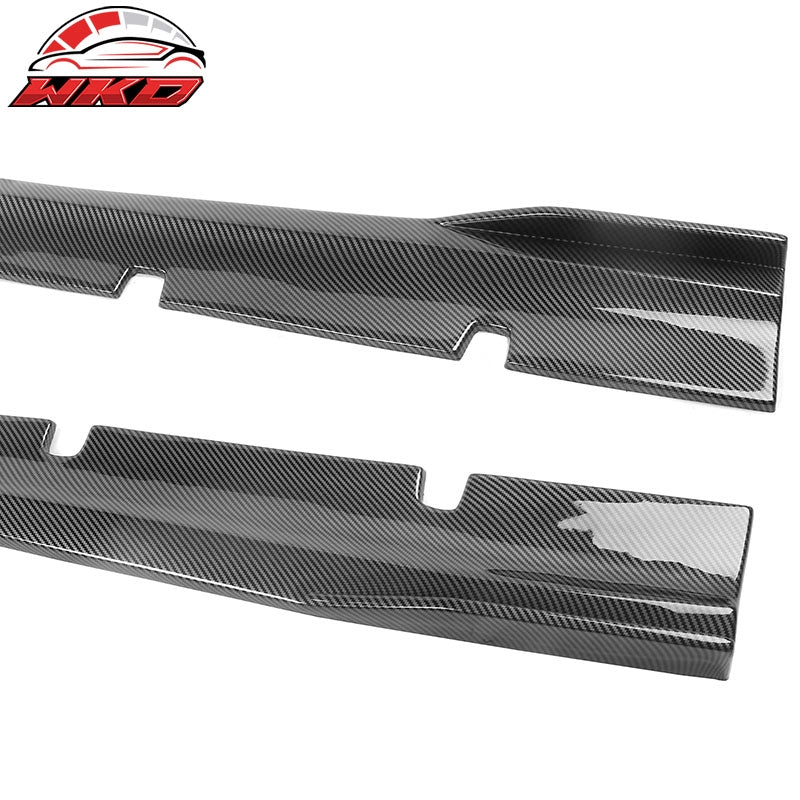 Fits 20-23 Charger SRT Widebody PP Side Skirts Diffuser Lips Carbon Fiber Print