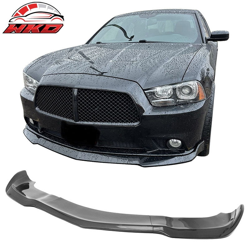 Wholesale 12-14 Charger SRT8 IKON PP Front Bumper Lip Chin Spoiler Carbon Fiber Print - Wikond Auto