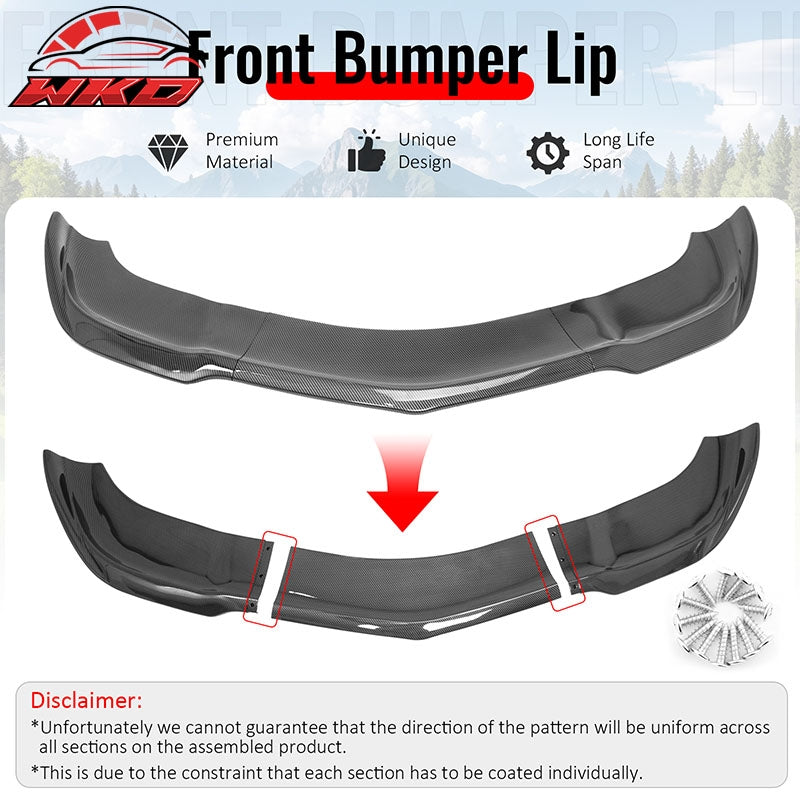 Wholesale 12-14 Charger SRT8 IKON PP Front Bumper Lip Chin Spoiler Carbon Fiber Print - Wikond Auto