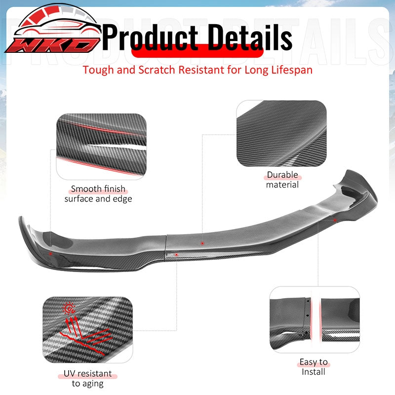 Wholesale 12-14 Charger SRT8 IKON PP Front Bumper Lip Chin Spoiler Carbon Fiber Print - Wikond Auto