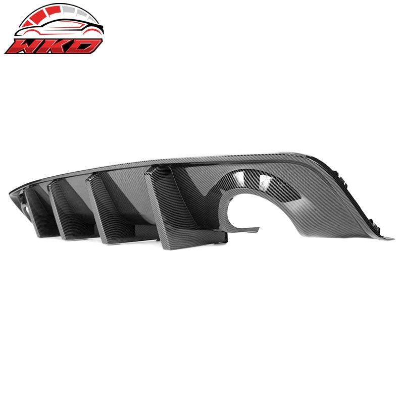 For 20-23 Charger Widebody IKON PP Carbon Fiber Print Rear Diffuser + Apron Spat