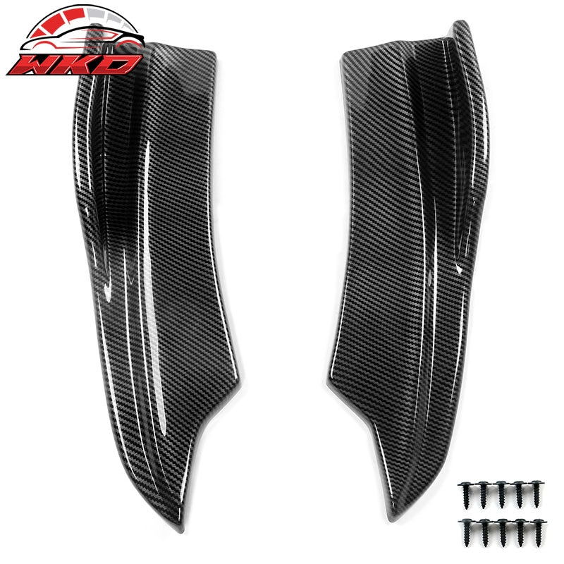 For 20-23 Charger Widebody IKON PP Carbon Fiber Print Rear Diffuser + Apron Spat