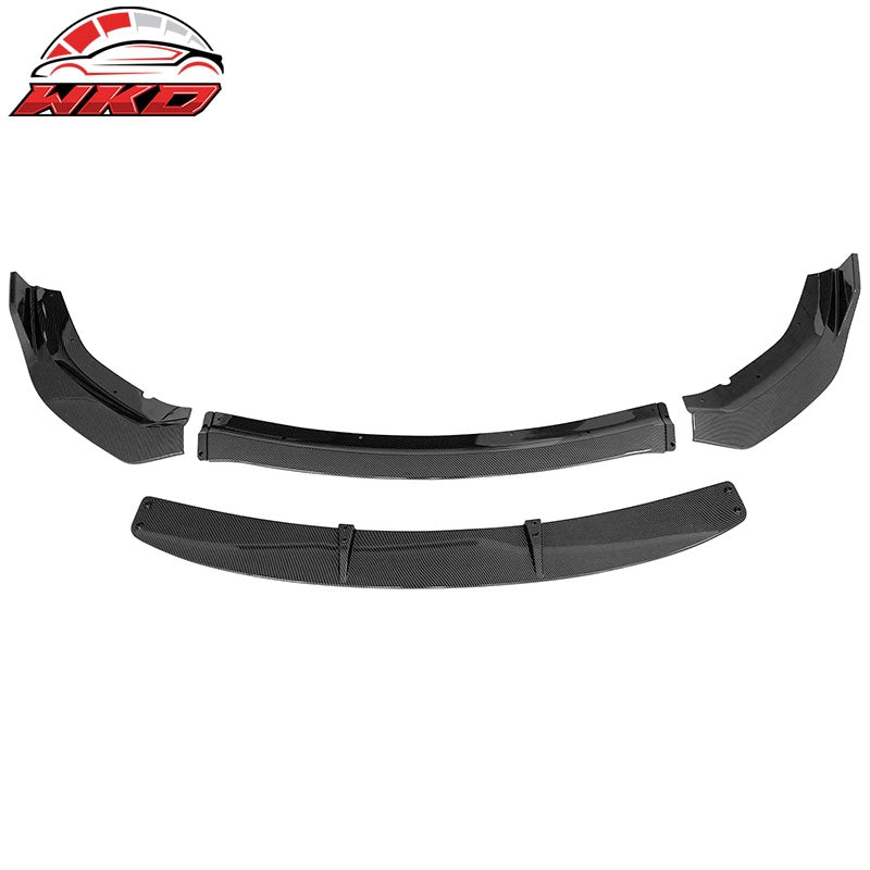 Fits 20-23 Charger Widebody IKON V2 Carbon Fiber Print Front Bumper Lip ABS 4PCS
