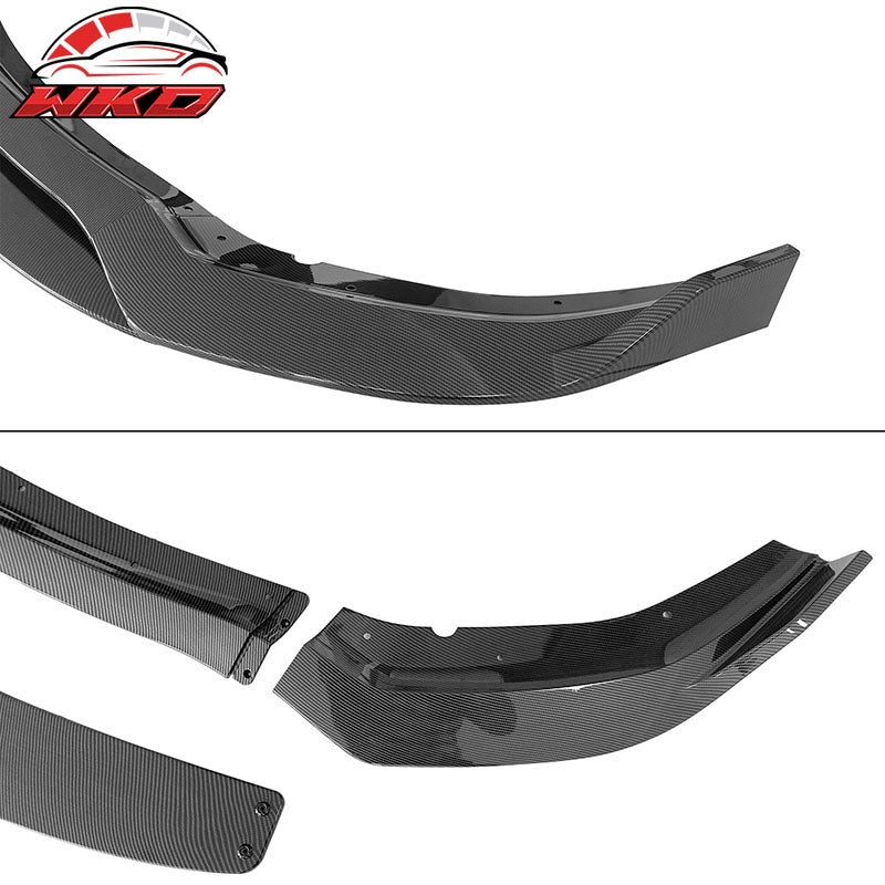 Fits 20-23 Charger Widebody IKON V2 Carbon Fiber Print Front Bumper Lip ABS 4PCS