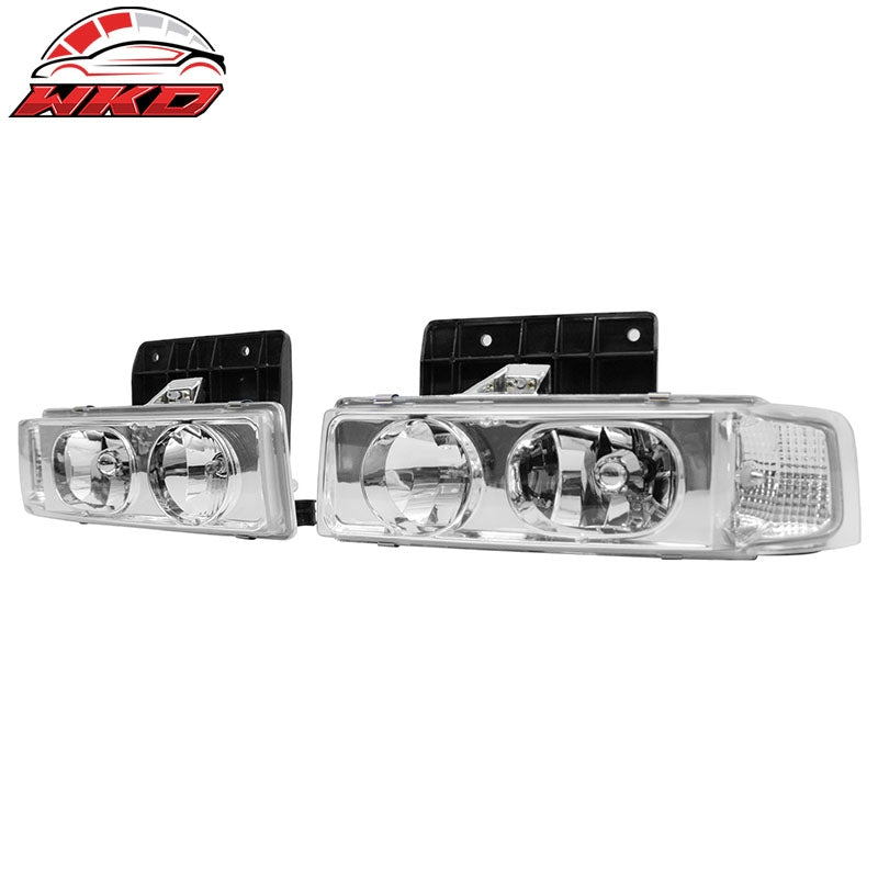 Fits 95-05 Chevrolet Astro Front Headlights Headlamps Assembly W/Clear Lens