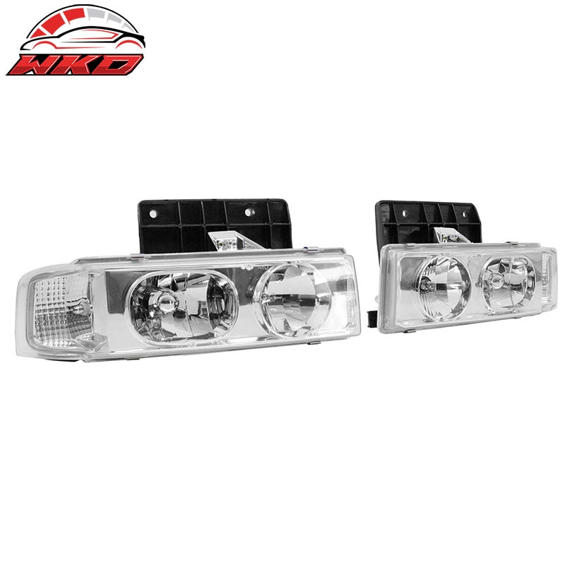 Fits 95-05 Chevrolet Astro Front Headlights Headlamps Assembly W/Clear Lens