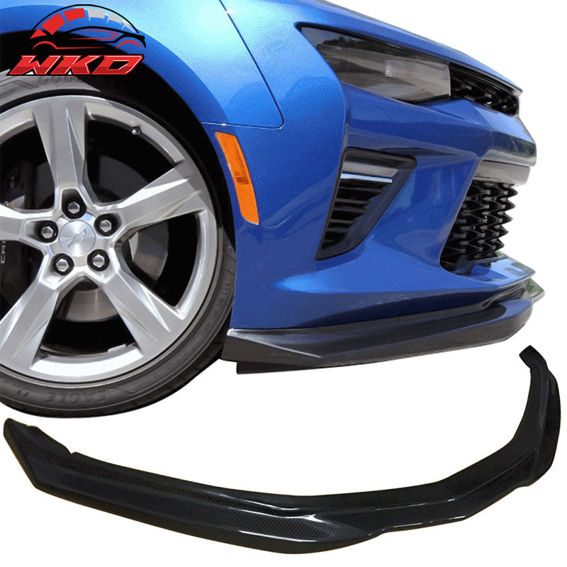 Fits 16-18 Chevy Camaro V8 T6 Style Front Bumper Lip Spoiler Matte Carbon Fiber