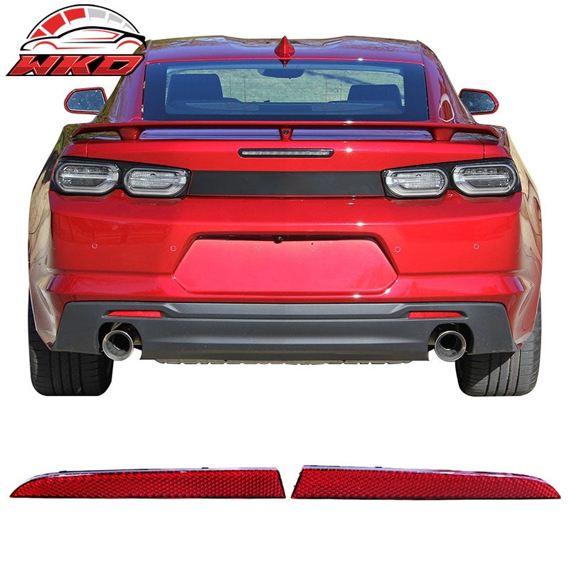 Fits 16-24 Chevy Camaro Rear Bumper Reflector Replacement Red Sticker Strip Set