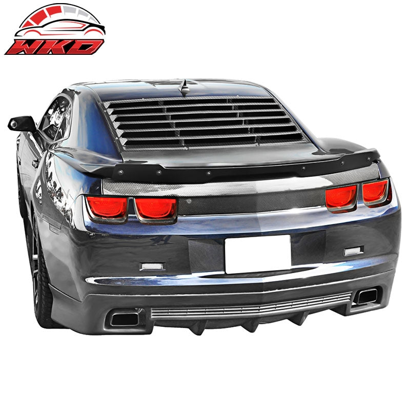 Fits 10-15 Chevy Camaro Rear Window Louver Windshield Cover Carbon Fiber Print