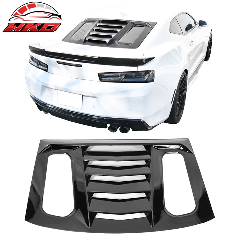 Wholesale 16-24 Chevy Camaro V2 Rear Window Louver Sun Shade Cover Vent Gloss Black