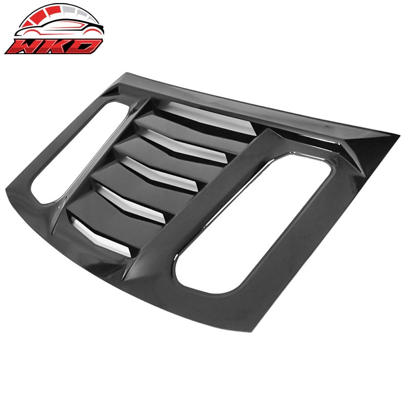 Fits 16-24 Chevy Camaro V2 Rear Window Louver Sun Shade Cover Vent Gloss Black
