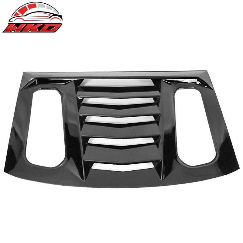 Fits 16-24 Chevy Camaro V2 Rear Window Louver Sun Shade Cover Vent Gloss Black