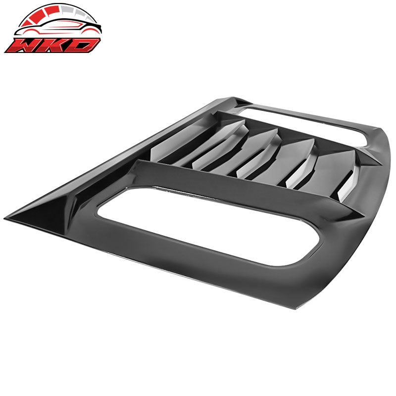 Fits 16-24 Chevy Camaro V2 Rear Window Louver Sun Shade Cover Vent Gloss Black