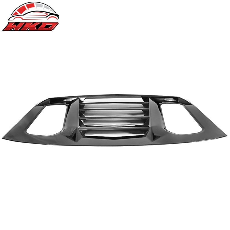 Fits 16-24 Chevy Camaro V2 Rear Window Louver Sun Shade Cover Vent Gloss Black