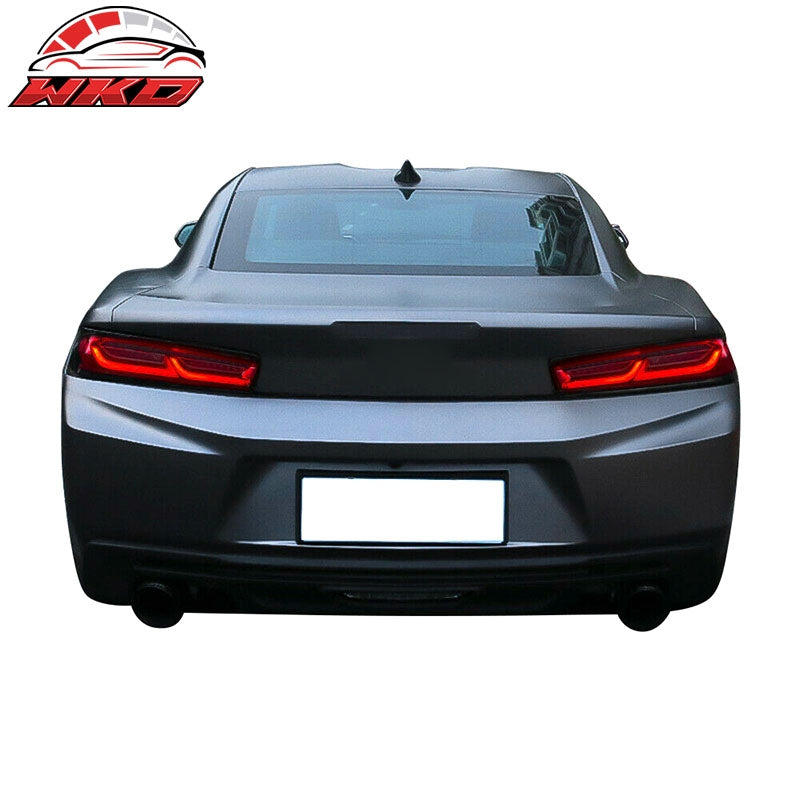 Fits 16-18 Chevy Camaro Sequential Turn Signal LED Tail Lights 2PC - Red Clear