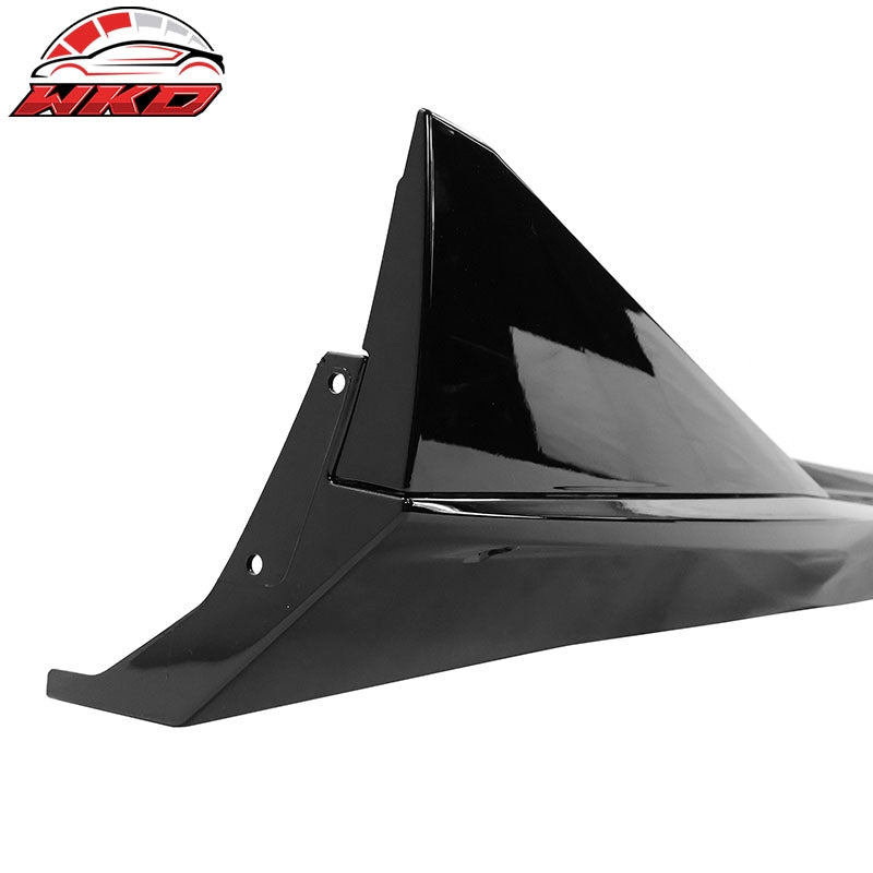 Fits 10-15 Chevrolet Camaro IKON V3 Style 4PCS Side Skirts Panel PP Gloss Black