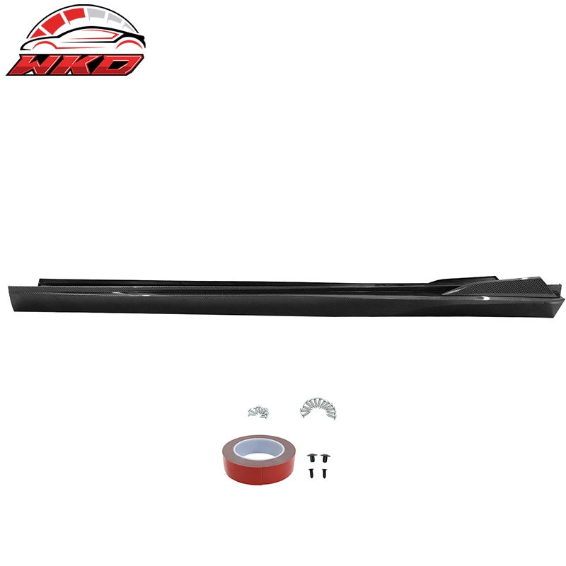 Fits 10-15 Chevrolet Camaro IKON V2 Style 4PCS Side Skirts PP Carbon Fiber Print