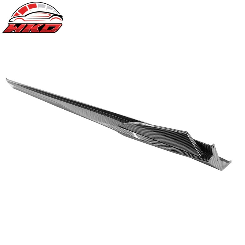 Fits 10-15 Chevrolet Camaro IKON V2 Style 4PCS Side Skirts PP Carbon Fiber Print