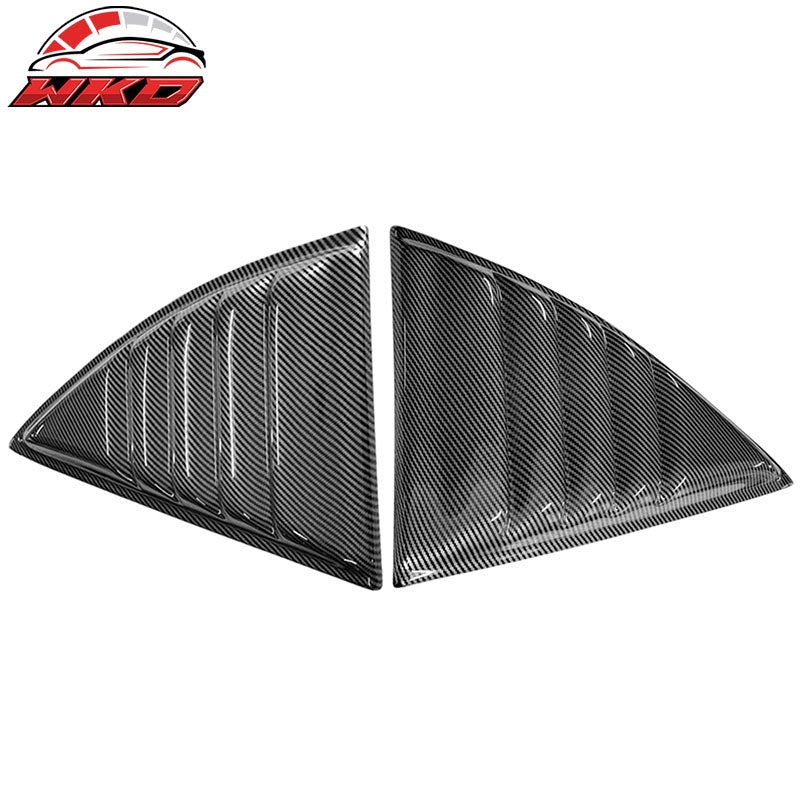 Fits 10-15 Chevy Camaro XE V2 Style 2PC Side Window Louver PP Carbon Fiber Print