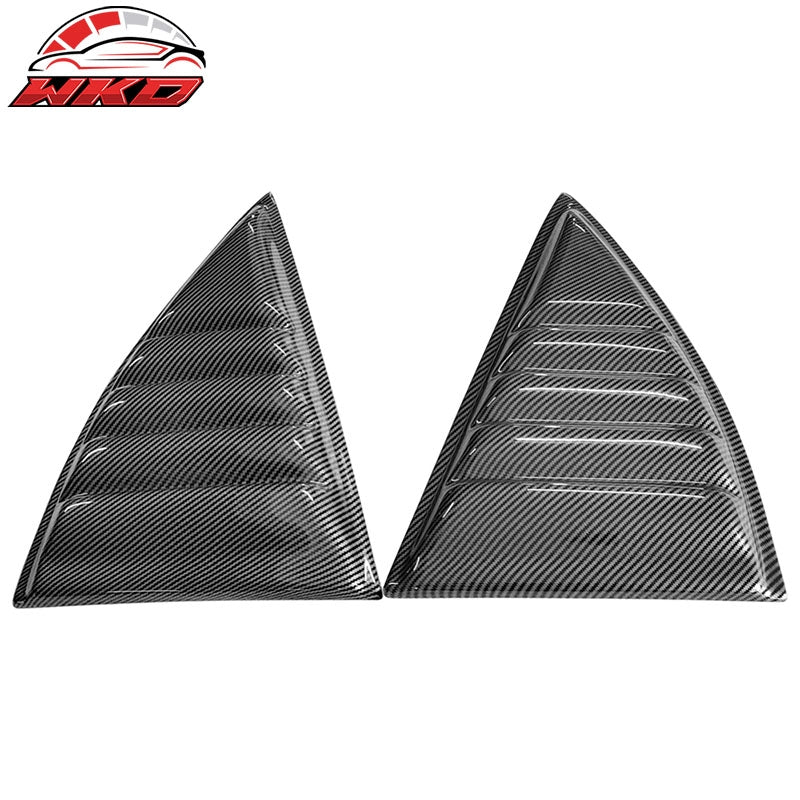Fits 10-15 Chevy Camaro XE V2 Style 2PC Side Window Louver PP Carbon Fiber Print