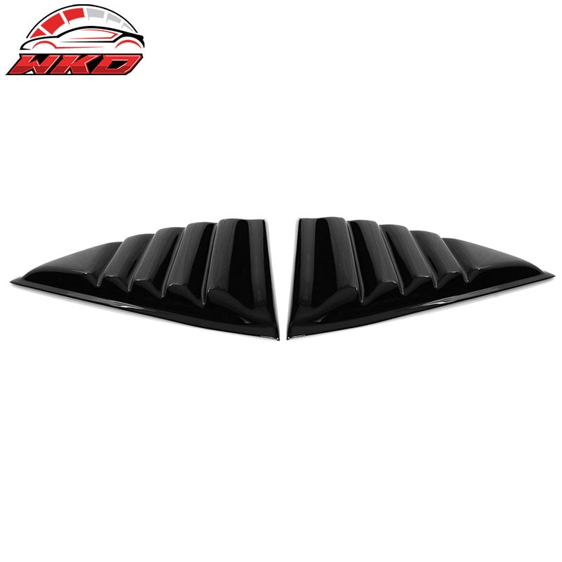 Fits 10-15 Chevy Camaro Side Window Louver Sun Shade Cover 2PC - Gloss Black