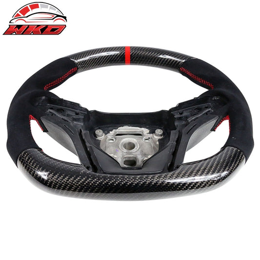 Wholesale  12-15 Camaro Steering Wheel Carbon Fiber Alcantara Red Stitch & Indicator