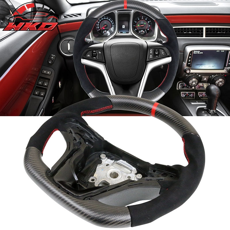 Fits 12-15 Camaro Steering Wheel Alcantara Matte Carbon Fiber