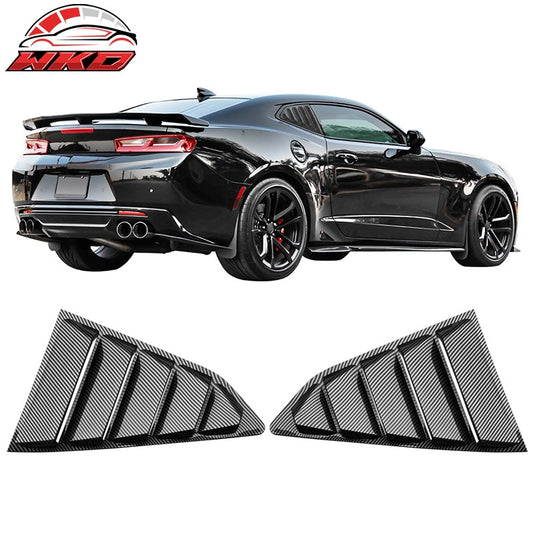 Wholesale 16-24 Chevy Camaro Quarter Window Louvers Rain Cover Sun Carbon Fiber Print