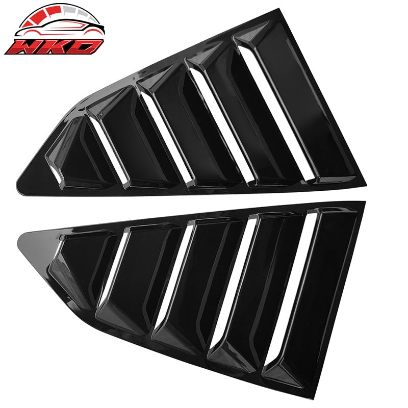 Fits 16-24 Chevy Camaro Quarter Window Louvers Rain Sun Windshield Gloss Black