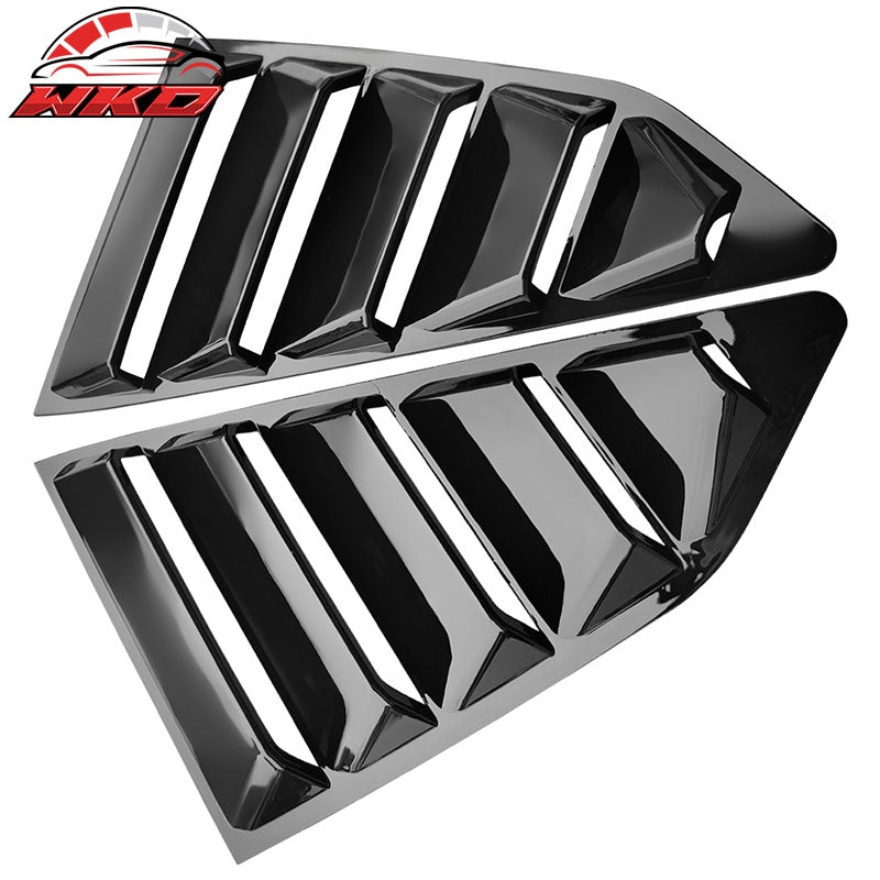 Fits 16-24 Chevy Camaro Quarter Window Louvers Rain Sun Windshield Gloss Black