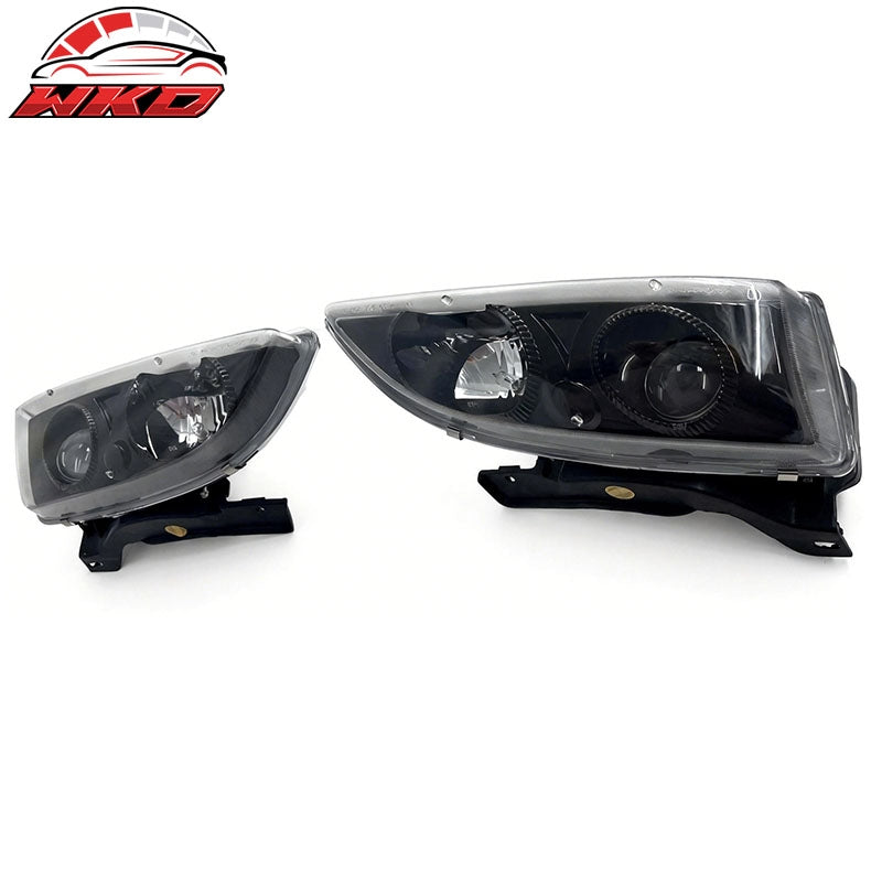 Fits 95-99 Chevrolet Cavalier Projector Head Lights Black Housing Clear Lens 2PC