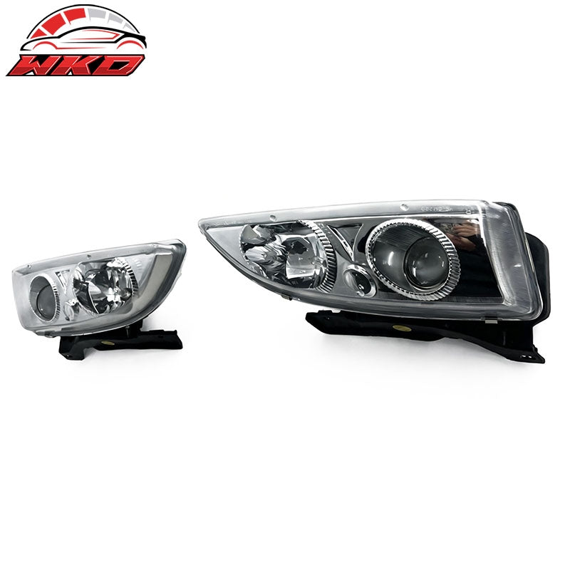 Fits 95-99 Chevrolet Cavalier Projector Head Lights Chrome Housing Clear Lens