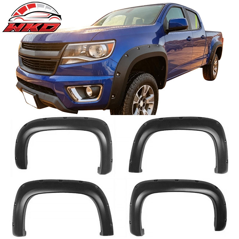 Fits 15-21 Chevrolet Colorado 6'2" Long Bed Rivet Bolt Style Wheel Fender Flares