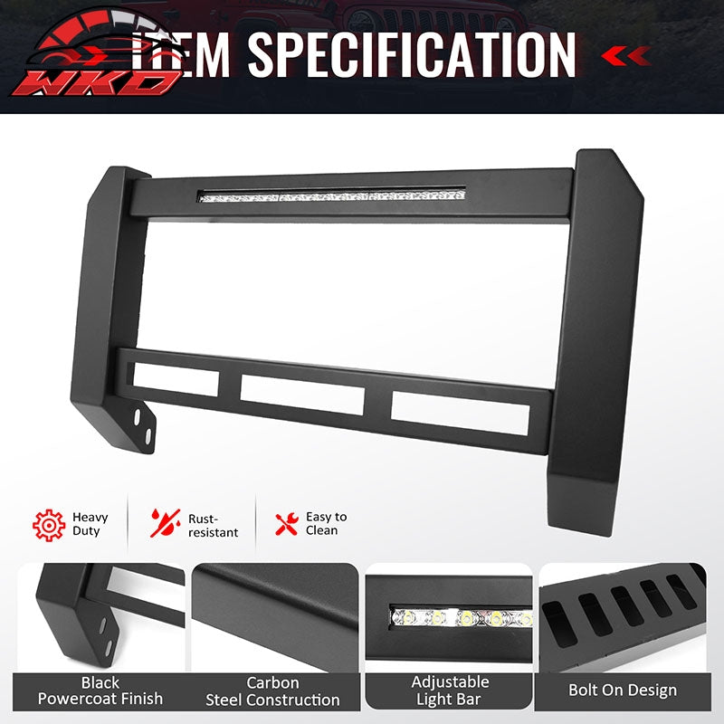 Fits 15-22 Chevrolet Colorado GMC Canyon Bull Bar Front Grille Guard W/LED Light