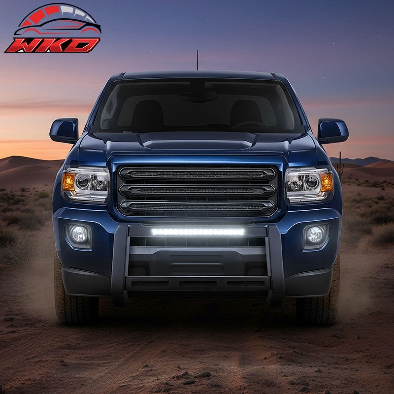 Fits 15-22 Chevrolet Colorado GMC Canyon Bull Bar Front Grille Guard W/LED Light