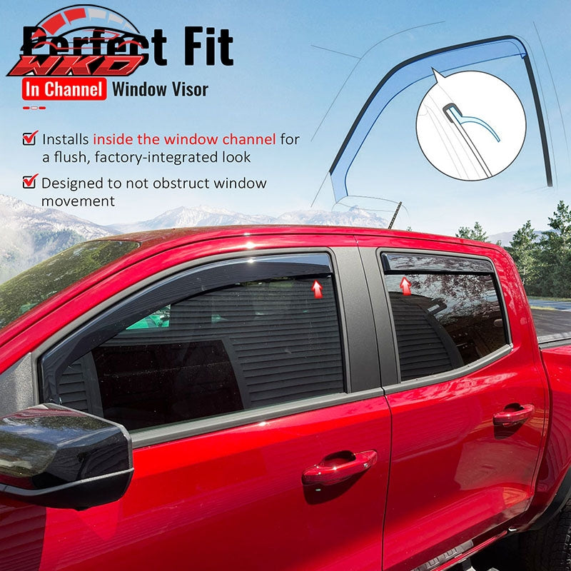 Wholesale 23-26 Chevrolet Colorado GMC Canyon Crew Cab In-Channel Window Visors Guard - Wikond Auto
