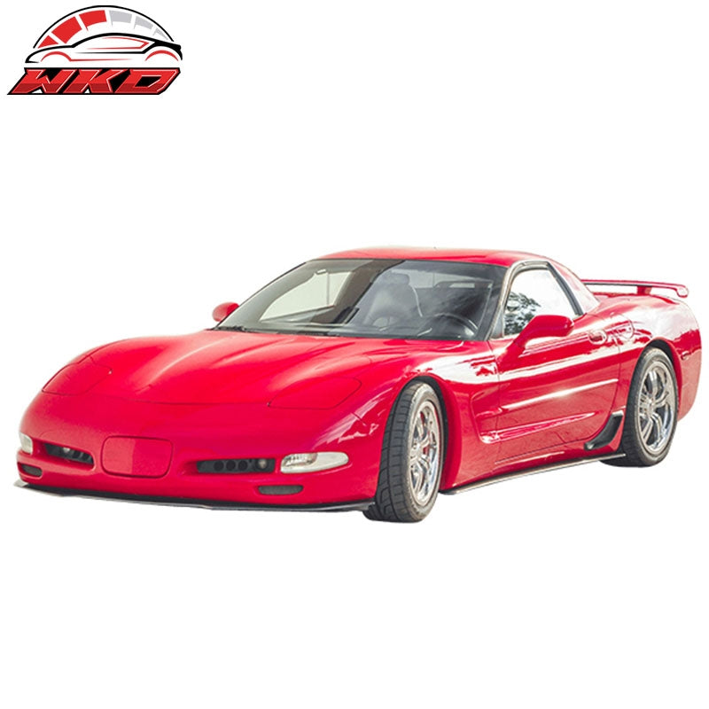 Fits 97-04 Chevrolet Corvette C5 IKON Style 2PCS Side Skirts Matte Carbon Fiber