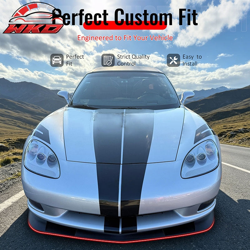 Wholesale 05-13 Chevrolet Corvette C6 Base ZR1 Style Front Bumper Lip Matte Black 3PC - Wikond Auto