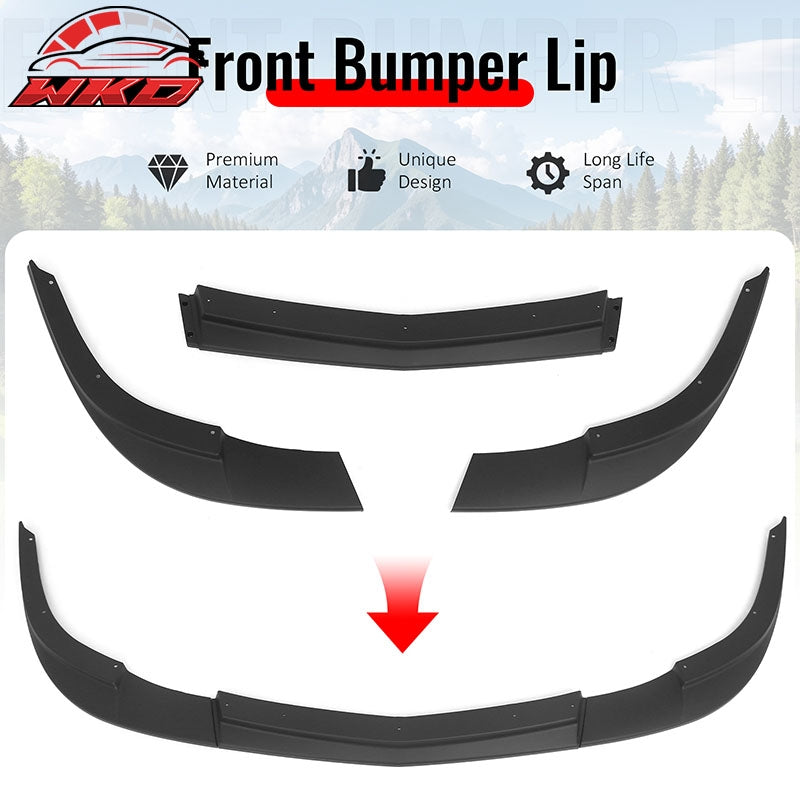 Wholesale 05-13 Chevrolet Corvette C6 Base ZR1 Style Front Bumper Lip Matte Black 3PC - Wikond Auto