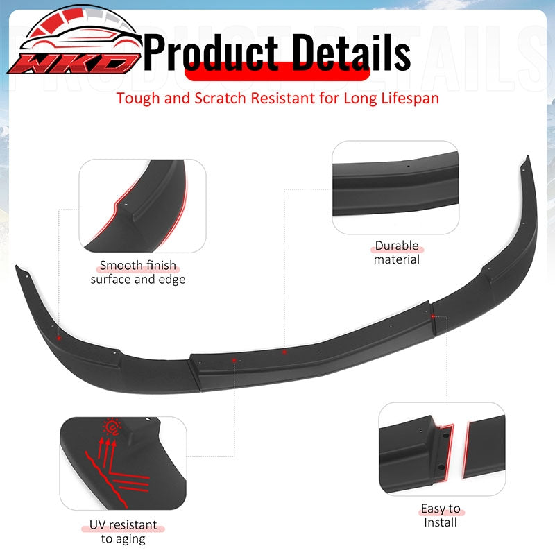 Wholesale 05-13 Chevrolet Corvette C6 Base ZR1 Style Front Bumper Lip Matte Black 3PC - Wikond Auto