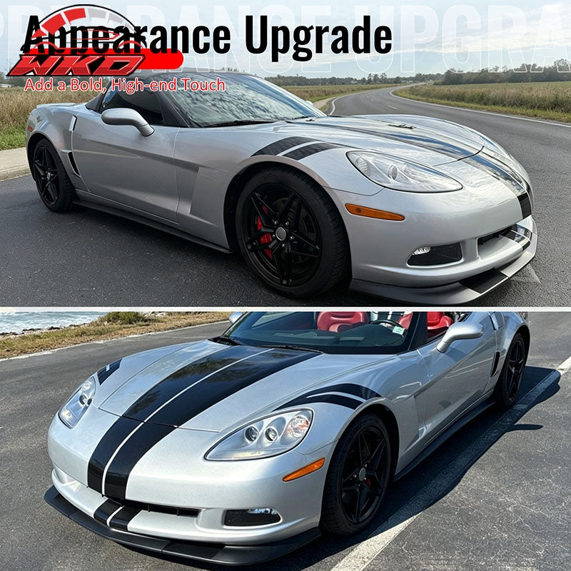 Wholesale 05-13 Chevrolet Corvette C6 Base ZR1 Style Front Bumper Lip Matte Black 3PC - Wikond Auto