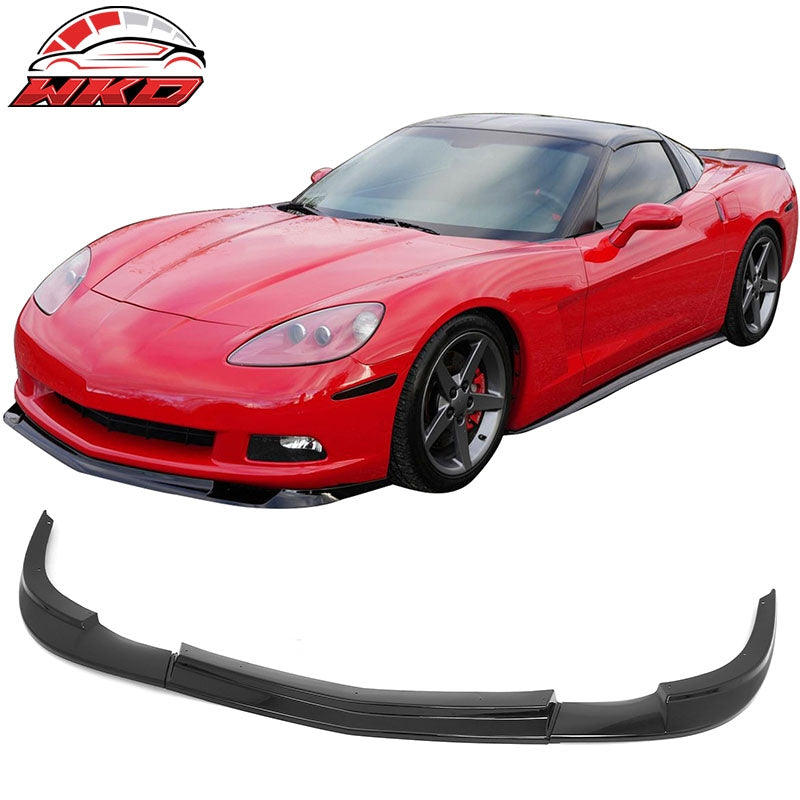 Wholesale 05-13 Chevrolet Corvette C6 Base ZR1 Style Front Bumper Lip Gloss Black 3PC