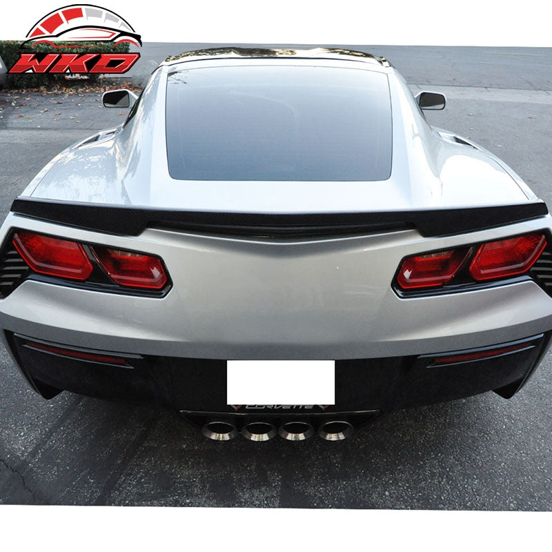 Fits 14-19 Chevrolet Corvette C7 Rear Trunk Lid Spoiler Wing Lip Carbon Fiber CF