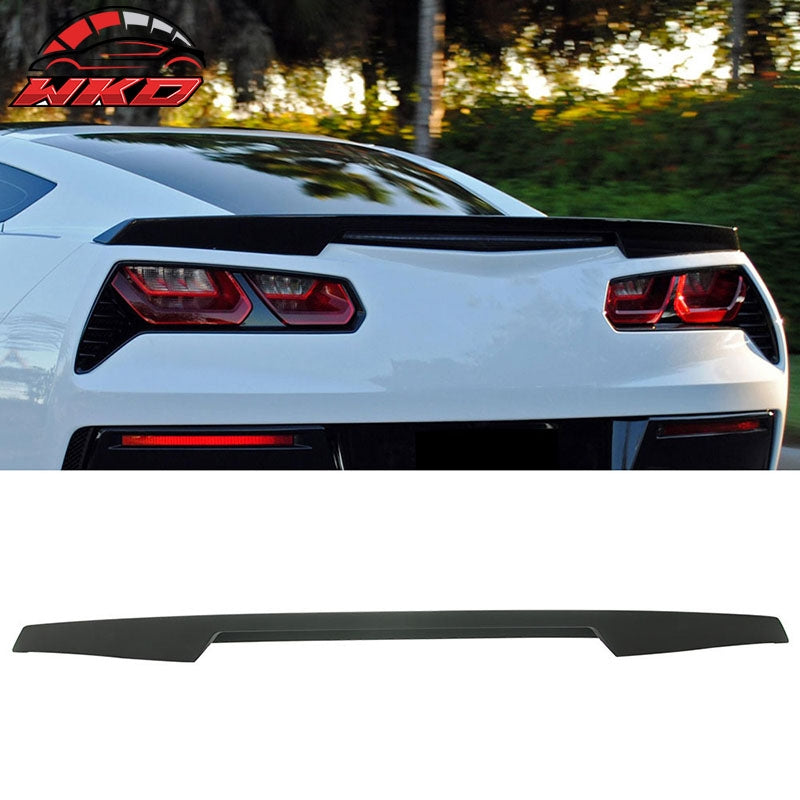 Fits 14-19 Chevrolet Corvette C7 Rear Trunk Lid Spoiler Wing Lip ABS Matte Black
