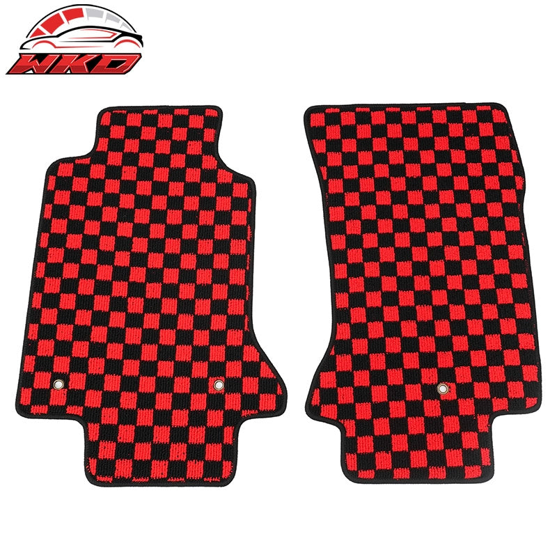 Wholesale 97-04 Chevrolet Corvette Car Floor Mats Checkered Carpets Black Red Plaid