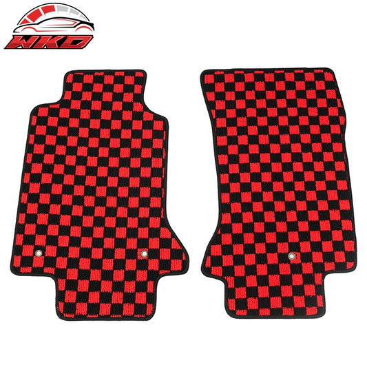 Wholesale 97-04 Chevrolet Corvette Car Floor Mats Checkered Carpets Black Red Plaid - Wikond Auto