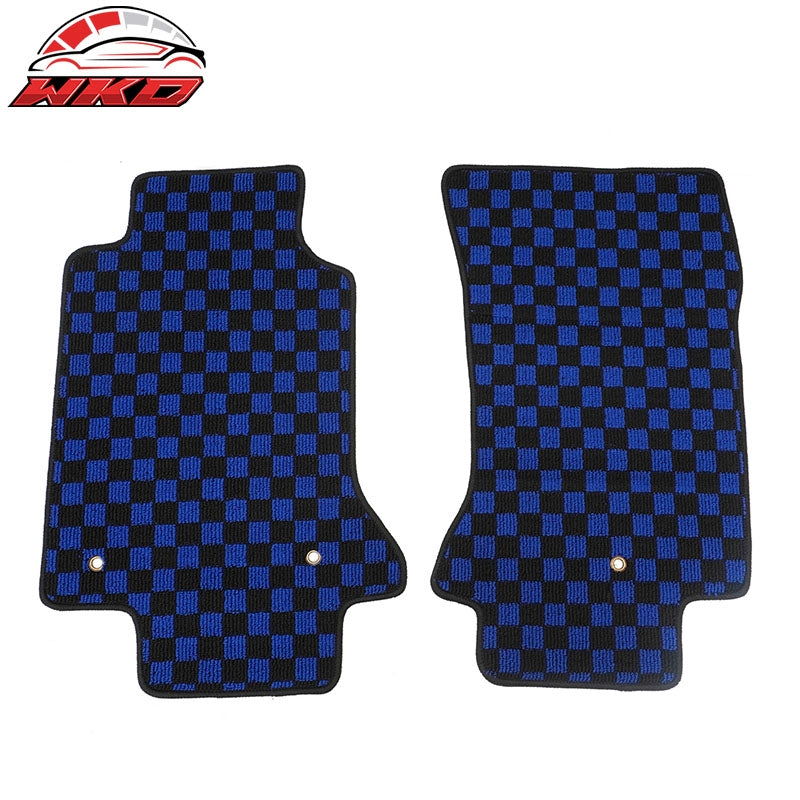 Wholesale 97-04 Chevrolet Corvette Car Floor Mats Checkered Carpets Black Blue Plaid - Wikond Auto